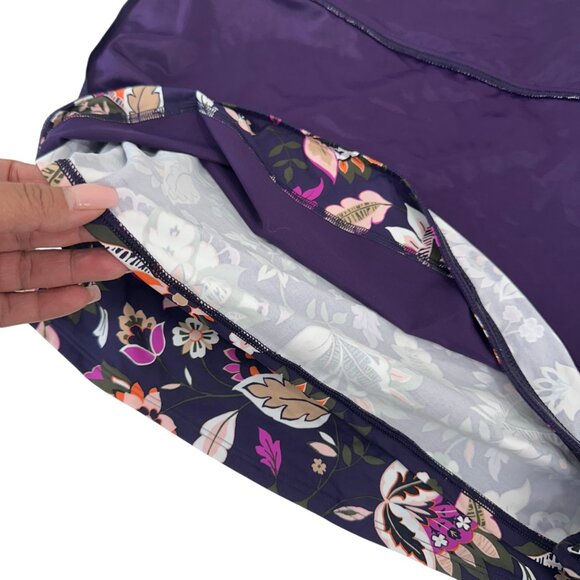 Lands End Womens Floral Tankini Top Sz 16 W/Built-In Bra Support Deep V-Neckline - Picture 9 of 13